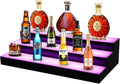 FAHKNS LED Lighted Liquor Bottle Display, 3 Tiers 30 Inch LED Liquor Shelves with RF Remote, Liquor Bottle Accessories Shelf for Home Bar, 16 Static Colors 4 Dynamic Mode