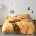 CLOTHKNOW Mustard Yellow California King Comforter Set 3Pcs Dark Yellow Bedding Comforter Sets All Season Soft Turmeric Comforter with 2 Pillow Cases