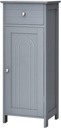 GLACER Floor Storage Cabinet, Multifunctional Bathroom Storage Cabinet with 2 Adjustable Shelves, Ideal for Bathroom, Living Room, 14 x 12 x 34.5 inches (Grey)