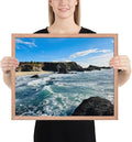 Bodega Bay Coastal Wall Art – Framed Ocean Photography Print – California Nature Landscape Poster – Seascape Decor for Living Room or Bedroom (16x20 inches) - Wooden Framed (Red Oak)