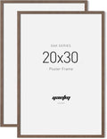 Yaetm 20x30 Frame - Brown Walnut, Solid Wood 20x30 Poster Frame for Picture & Art Print, Lightweight, Horizontal and Vertical Wall Hanging for Photo Gallery (2 Pack, Walnut)