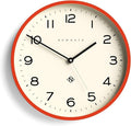 NEWGATE® Number Three Echo Wall Clock | Modern Round Clock | 14.5 inch | Pumpkin Orange | Easy to Read Numbers | Ideal for Kitchen, Living Room or Office