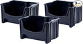 Mighty Tuff Jumbo Stackable Storage Bins, Pack of 3, Easy-Access Storage, Large Easy-To-Grip Handles, Wide Front Opening, Interlocking, Stack Vertically, Black
