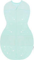Happiest Baby Sleepea 5-Second Swaddle - 100% Organic Cotton Baby Swaddle Blanket - Doctor Designed Promotes Healthy Hip Development (Teal Stars, Large)