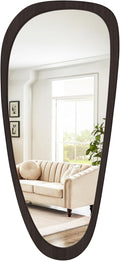 WallBeyond Asymmetrical Mirror, Irregular Wall Mirror, Wall Mirrors Decorative for Bedroom Living Room Entryway Hall, Wood Mirror for mid Century Modern Decor 48