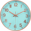 Wall Clocks Battery Operated, 12 Inch Non Ticking Digital Wall Clock, Silent Analog Clock for Bedroom Living Room Kitchen Office Gym Classroom, Large Number Clocks for Seniors Elderly, Blue