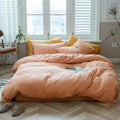 VM VOUGEMARKET Orange Duvet Cover Queen,Girls Salmon Peach Pink Duvet Cover Sets-Jersey Knit Cotton Modern Luxury Bedding Set-Queen 90x90 inch,Adult