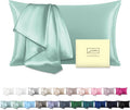 SUATIEN Mulberry Silk Pillow Cases Queen Size Silk Pillowcase for Hair and Skin with Zipper Soft Breathable Smooth Cooling Silk Pillow Case for Sleeping,Gifts for Women (Sage Green,20