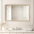 Oak Wood Effect Framed Wall Mirror, 24x36 Rectangle Mirror, 1/8