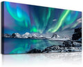 MHARTK66 Large Wall Decor For Living Room Canvas Wall Art For Bedroom Blue Aurora Scenery Painting Artwork Modern Canvas Art Prints Ready To Hang Office Pictures For Hotel Room Home Wall Decoration