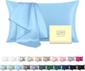 SUATIEN Mulberry Silk Pillow Cases King Size Silk Pillowcase for Hair and Skin with Zipper Soft Breathable Smooth Cooling Silk Pillow Case for Sleeping,Gifts for Women (Sky Blue,20
