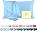 Mulberry Silk Pillow Cases for Hair and Skin Queen Size Silk Pillowcase with Zipper Soft Breathable Smooth Cooling Satin Silk Pillow Covers for Sleeping (Sky Blue,20