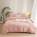 Wellboo Blush Pink Comforter Set Full Size Bean Pink Bedding Comforter Sets for Women Girls Solid Pink Quilts Soft Modern Dusty Red Bed Blankets Light Pink Warm Minimalist Bedding with 2 Pillowcases