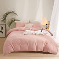 Wellboo Blush Pink Comforter Set Queen Size Bean Pink Bedding Comforter Sets for Women Girls Solid Pink Quilts Soft Modern Dusty Red Bed Blankets Light Pink Warm Minimalist Bedding with 2 Pillowcases