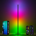 RGB IC Corner Floor Lamp, Upgraded LED Corner Lamp APP and Remote Control, 16 Million Colors and Warm White, Music Sync, Timing Function, Color Changing Ambient Light for Living Room Bedroom Gaming