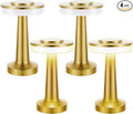 Riakrum 4 Pcs Portable Cordless Table Lamp with Touch Sensor 3 Color Stepless Dimming Rechargeable Battery up to 15 Hours Cordless Table Light Wireless Lamp for Nursery(Gold)