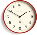 NEWGATE® Number Three Echo Wall Clock | Modern Round Clock | 14.5 inch | Red | Easy to Read Numbers | Ideal for Kitchen, Living Room or Office