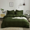 Wellboo Army Green Comforter Set King Size Military Green Solid Color Bedding Comforter Set Soft Dark Olive Quilt Comforter for All Seasons Women Men Hunter Green Comforter Cozy Plain Color Bed
