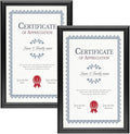 SnapeZo 2-Pack 11x17 Inches Black Document Notice Frames, Front-Loading Snap Frame, 1