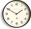 NEWGATE® Number Three Echo Wall Clock | Modern Round Clock | 14.5 inch | Black | Easy to Read Numbers | Ideal for Kitchen, Living Room or Office