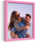 Renditions Gallery 8X10 Custom Photo Prints with Real Wood Picture Frames. Create Personalized Photos with Peel & Stick Photo Frames. Single, Pink Frame