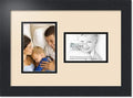 ArtToFrames Collage Photo Frame Double Mat with 1 - 3.5x5^ 4x6 Openings and Satin Black Frame