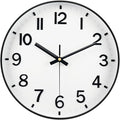 Modern Wall Clock, 10 Inch Digital Wall Clocks Battery Operated, Round Non Ticking Silent Analog Clock for Bedroom Living Room Kitchen Office Gym Classroom Decor,Black Battery Clock