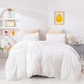 Pureant White Comforter Sets California King Solid White Bedding Comforters Cal King Women Men Plain White Bed Quilts Cozy All White Minimalist Bedding Adults Teens Pure White Durable Comforter
