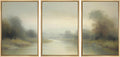 SIGNWIN Framed Wall Art Print Set Misty River Landscape Soft Neutral Nature Scene Photography Modern Art Closeup Relax/Calm Dark for Living Room, Bedroom, Office - 16