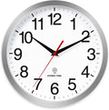 Atomic Wall Clock Modern 10 Inch Battery Operated Silent Non Ticking Analog Clock Decorative for Bedroom Kitchen Bathroom Office Home Living Room (Silver)