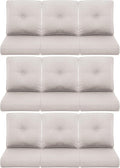 9-Piece Outdoor Patio Cushion Set - Fade & Water Resistant with Removable Olefin Cover, 22x24x4 Inch Memory Foam Cushions for Wicker Sectional Sofa – Beige/Buckle