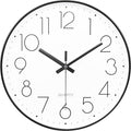 Wall Clock Silent Non-Ticking Modern Round Wall Clocks Battery Operated for Kitchen, School, Office (10 Inch, Black)