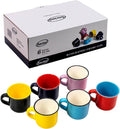 Bacimi® Mini Ceramic Espresso Mugs (Set of 6 / 3oz / 90ML) - Small Drinking Cups with Handle - Dishwasher & Microwave Safe - Modern Mugs for Coffee, Tea, Cocoa, Milk & Latte
