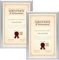 SnapeZo 2-Pack 11x17 Inches Silver Document Notice Frames, Front-Loading Snap Frame, 1