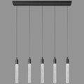 Kitchen Island Lighting Modern Light Fixture Black Pendant Light Dimmable LED Black Finish Mini Crystal Pendant Lights for Dining Room Living Room(5-Light)