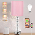 Touch Bedside Crystal Lamps for Bedrooms Nightstand with USB C+A Charging Port and AC Outlet White, 3 Way Dimmable Silver Large End Side Table Lamp for Living/Guest/Dinning Room/Kitchen