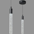 Modern Kitchen Island Pendant Light Dimmable LED Black Finish Mini Crystal Pendant Lighting Bedroom Bedside Table Small Pendant Lights(1-Pack)