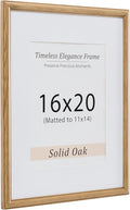 Vivelove 16x20 Picture Frame, 16x20 Oak Wood Poster Frame Display 16 x 20 without Mat or 11x14 with Mat, Wooden Frame with Tempered Glass for Photos, Posters & Art Prints, Home decor, 1 Pack