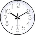 jomparis 12 Inch Modern Wall Clock Silent Non Ticking Battery Operated Quartz Decorative Round Wall Clock for Office Classroom School (Black)