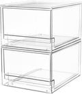 【𝟮𝗣𝗖𝗦】A-LUGEI Acrylic Stackable Storage Drawers, 7.5