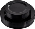 FLOWERCAT 60PCS Black Plastic Plates - Heavy Duty Black Disposable Plates for 30 guests Halloween Party/Wedding/New Year - Include 30PCS 10.25inch Dinner Plates and 30PCS 7.5inch Dessert Plates