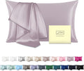 Mulberry Silk Pillow Cases Standard Size Silk Pillowcase with Zipper Soft Breathable Smooth Cooling Satin Silk Pillow Covers for Sleeping for Hair and Skin (Lavender,20