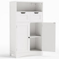 Gizoon Storage Cabinet, Bathroom Cabinet with 2 Drawers and Adjustable Shelves, Freestanding Storage Organizer with Doors for Bathroom, Living Room, Kitchen, Home Office, Hallway
