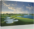Blue Monster Golf Course Canvas Wall Art for Living Room Bedroom Bathroom Home Decorations Paintings Golf Course Picture Poster Framed Artwork Ready to Hang(28''H x 44''W)