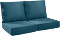 Patio Cushions for Outdoor Furniture - 24×24 Inches High Back and Deep Seating Outdoor Cushion for Patio Chairs Sofa Couch Loveseat Water Resistant(Malachite Green/2 Set/No Button)