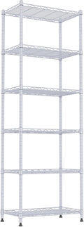 REGILLER 6 Wire Shelving Steel Storage Rack Adjustable Unit Shelves for Laundry Bathroom Kitchen Pantry Closet(Silver,11.7