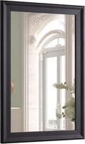 CULER Black Wood Wall Mirror for Bathroom,Rectangle Rustic 24 x 36 inch Hanging VanityMirrors with Wooden Frame for Living Room,Bedroom,Entryway