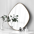 Asymmetrical Wall Mirror Matel Brass Framed Wall Mirror for Living Room Bedroom Bathroom Entryway Wall Decor 32