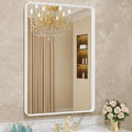 White 30x36 Inch Metal Framed Mirror for Wall, Large Rounded Rectangle Mirror, Anti-Rust, Tempered Glass, Hangs Horizontally or Vertically