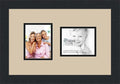 ArtToFrames Collage Photo Frame Double Mat with 2-4x5 Openings and Satin Black Frame